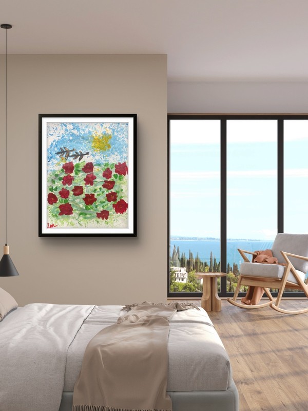 Sky and Blossom Series #2 11 X 14" Airy Acrylic Paint Paper Impressionism gallery
