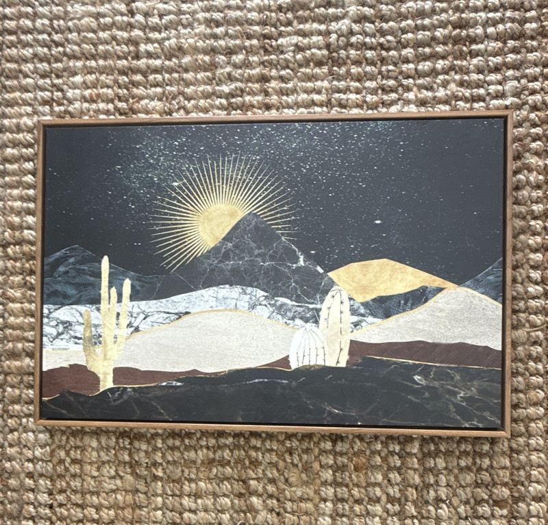 Abstract Desert Landscape Painting Framed Wall Art Nature Theme Single Piece