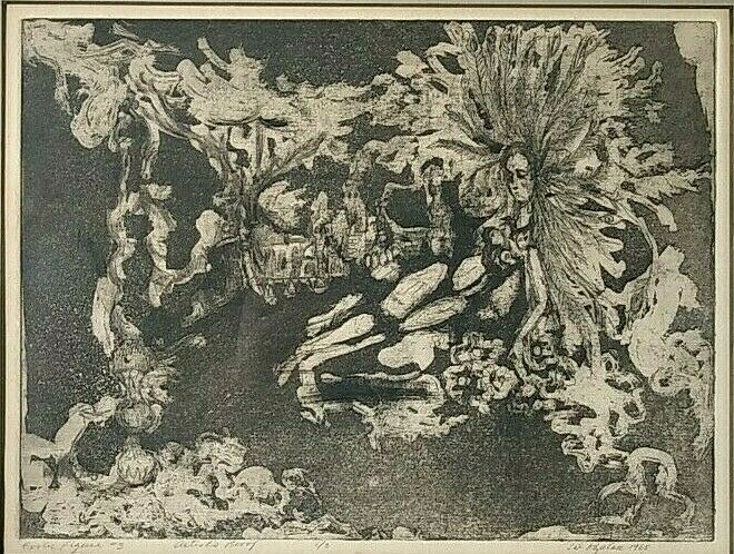 1965 SAL KAPLAN Sd ORIGINAL ARTIST PROOF LITHOGRAPH «EXOTIC FIGURE #3» NUDE