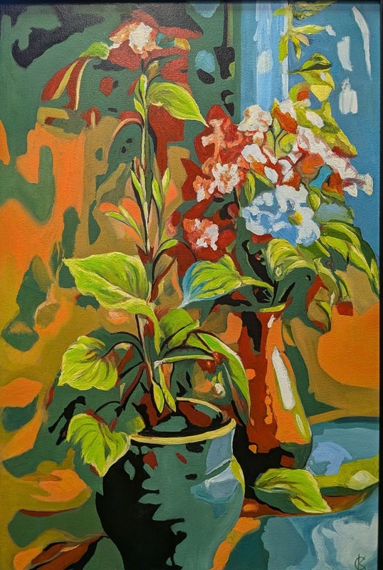 art 738 original painting 90×60 cm Still Life Art – Impressionistic Realism