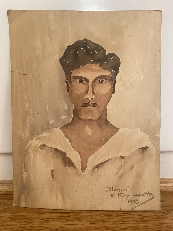 1933 Watercolor Painting by Famous Artist – Double Sided – RARE!