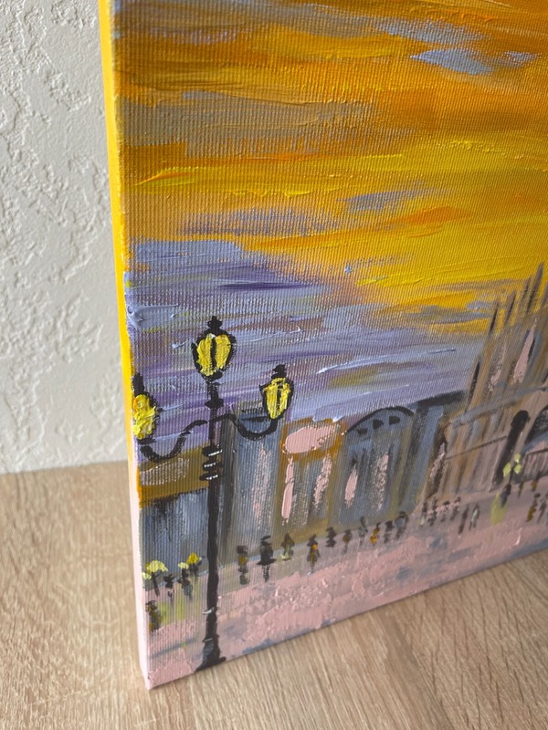 Original painting Venice Piazza San Marco, Italy cityscape, Architecture 16x16'' gallery