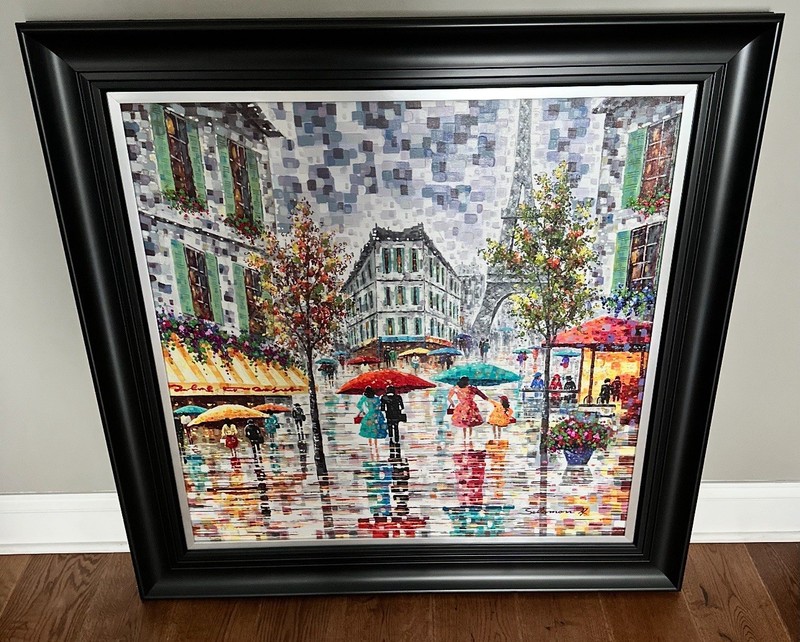 Solomon Hwang “Memories of Paris” Original Acrylic Painting 30x30 Signed w/ COA