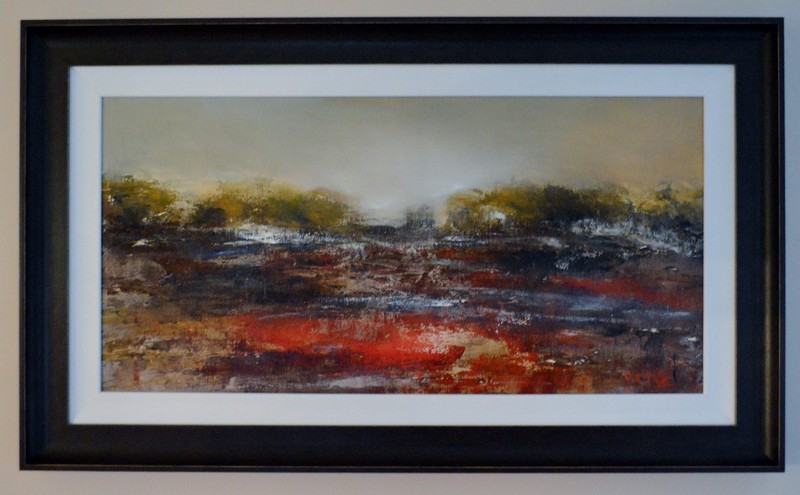LANDSCAPE ORIGINAL PAINTING BY AROMAZ «PAISAJE» (PASSAGE) FRAMED COA