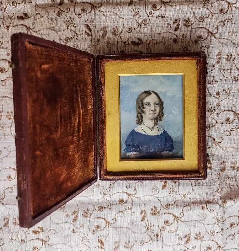 Antique Vintage Miniature Portrait Painting
