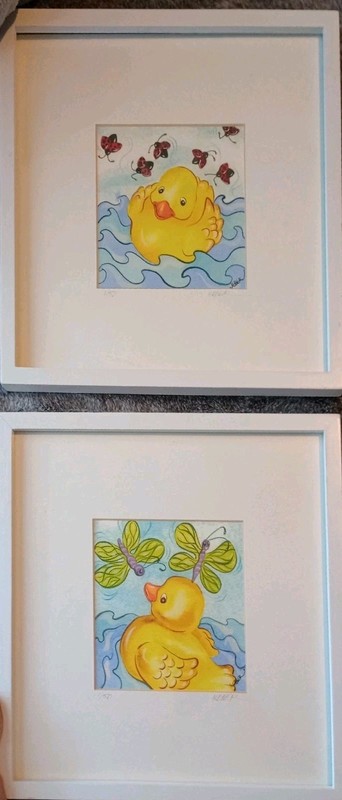 Original set of endearing Watercolors «Duckies»