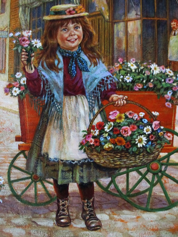 Lee Dubin Original Framed Oil Painting "Fresh Flowers Peddler" gallery