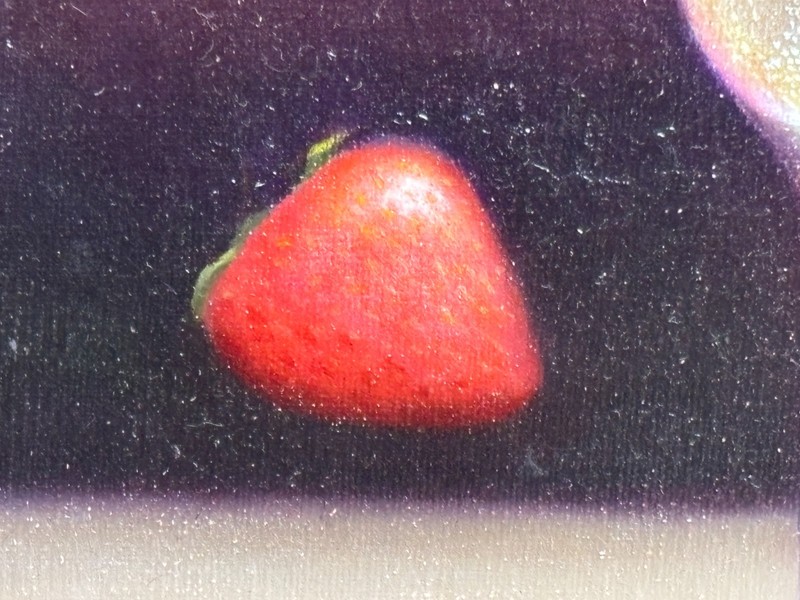 Robin Wessman Signed Original Oil Painting Champaign Strawberries Cape Cod 8x10 gallery