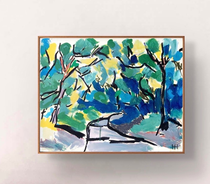 Original Expressionist Landscape Acrylic 11×14 Canvas Wall Art, Holly Hammond