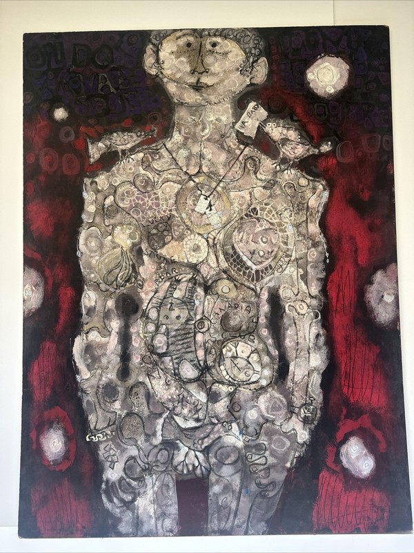 Mid Century Abstract Painting Large Expressionist Modernism Modernist Mystery gallery