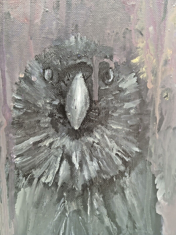 12x12 Original Acrylic Painting Hand Made Bird Raven gallery