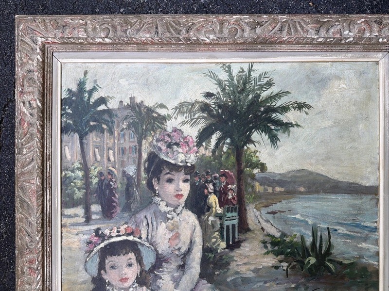 Signed Francois Gerome French Impressionist O/C Of A Beach W/Palm Trees gallery
