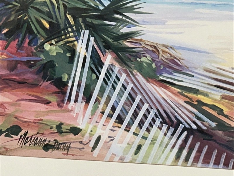 Marianne Wooten Dunn Original Watercolor Painting Florida Beach Large Dry Mount gallery