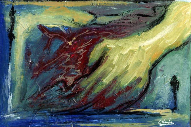 CUBAN ART #035 ** OSAY ** MIS MANOS 18X27″ SIGNED ON CANVAS