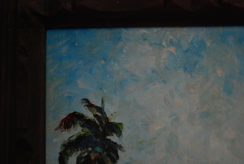FRAMED ORIGINAL OIL "VIEW OF OLD COLONIAL TRINIDAD", CUBA ARTIST: HECTO VIDAL gallery