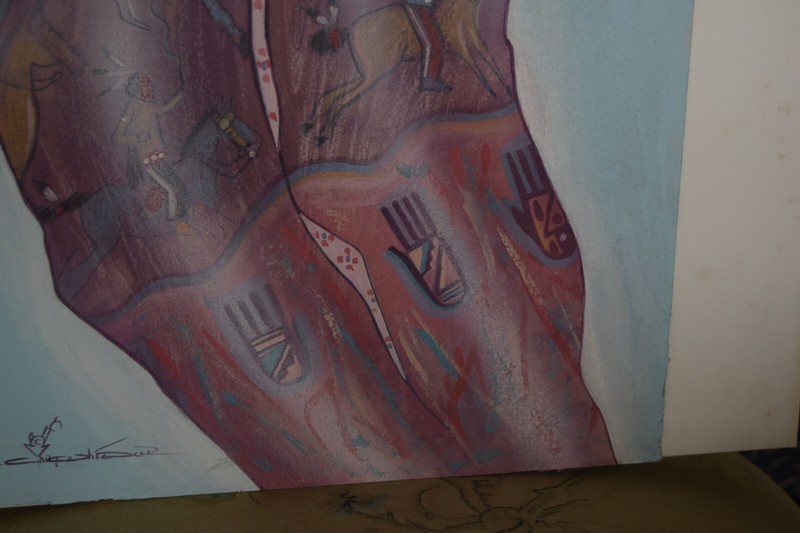 Waylon Gary White Deer Painting "Hoofbeats in the Wind" Choctaw Native American gallery