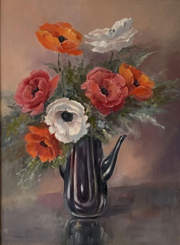 MQ842 Stretched Canvas Frame / Unframed Handmade Fine Flowers Oil Painting Art