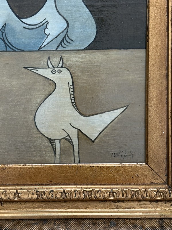 Wifredo Lam Oil on Board 1902–1982 Attribute Painting with Certificate & signed gallery