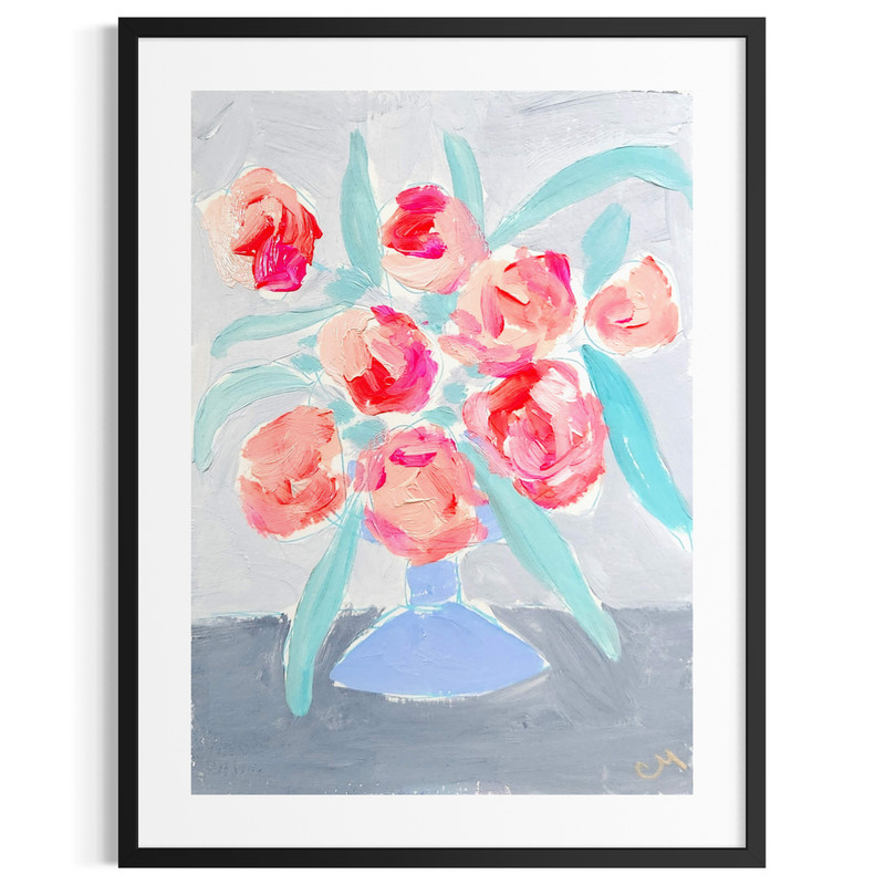 Original Botanical 5X7 Painting Acrylic Flowers Mother’s Day Paper Wall Art