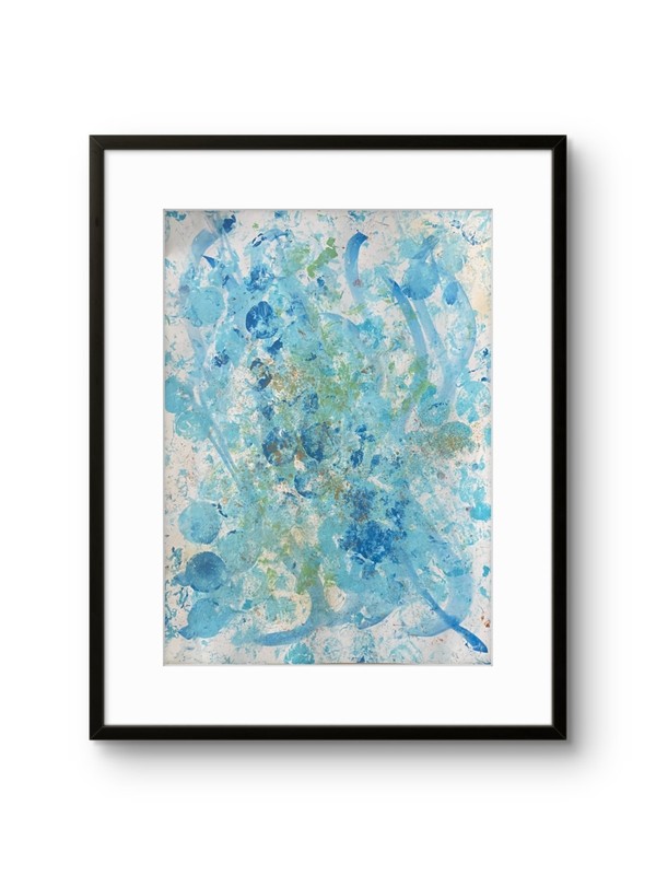 Abstract Charm Bubbles 11X 14″ Neo Impressionist Acrylic Painting Paper
