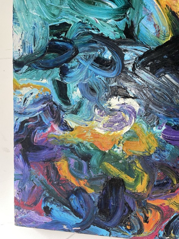 Original Heavy Textured Oil Painting, 20x16” Signed Barbara J Koivisto NYC gallery