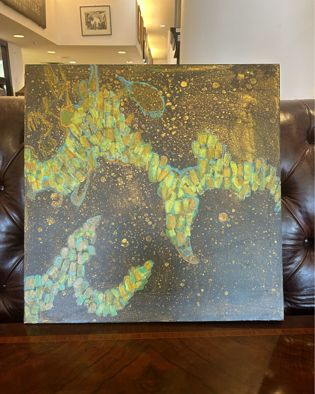 J Drury Abstract in Green, Unframed. gallery