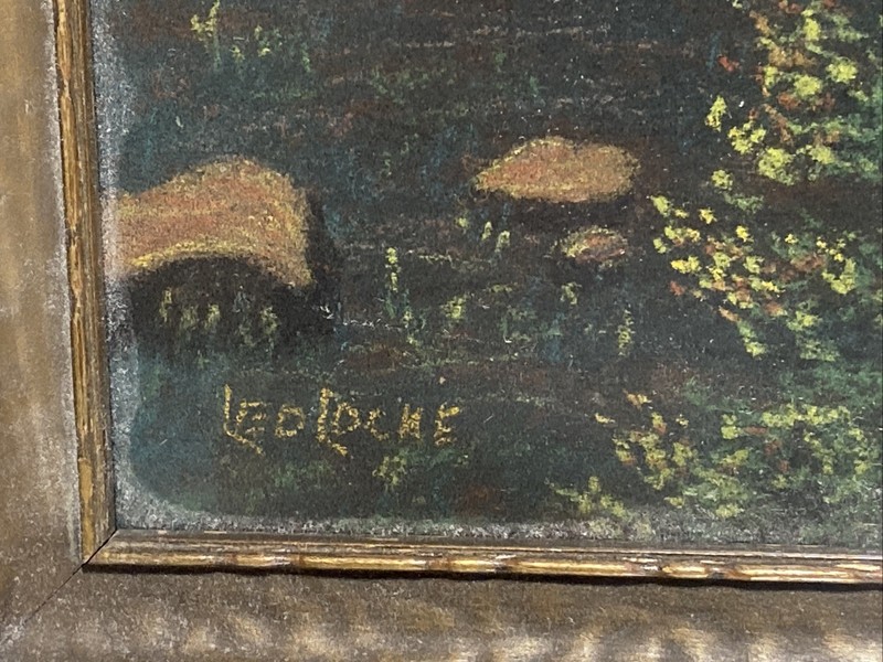 VTG. Pastel Painting Rural Landscape On Paper Signed gallery