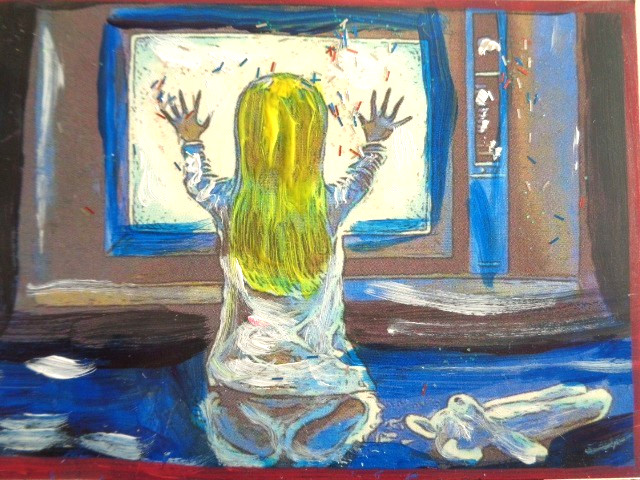 ATC ACEO Horror POLTERGEIST Abstract Art