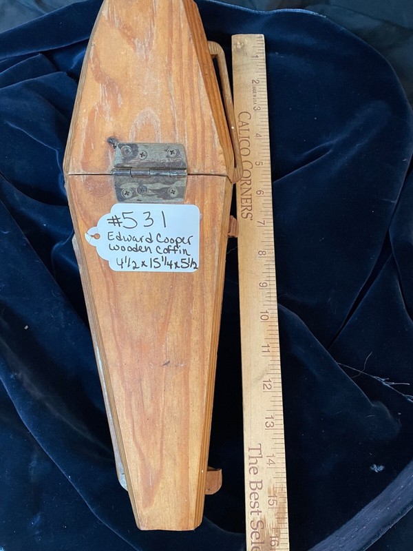 FOLK ART Wood Coffin Ed Cooper outsider artist sculpture gallery
