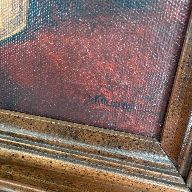 Signed Framed Copper Kettle Wall Art Canvas Painting Rustic Farmhouse Still Life gallery