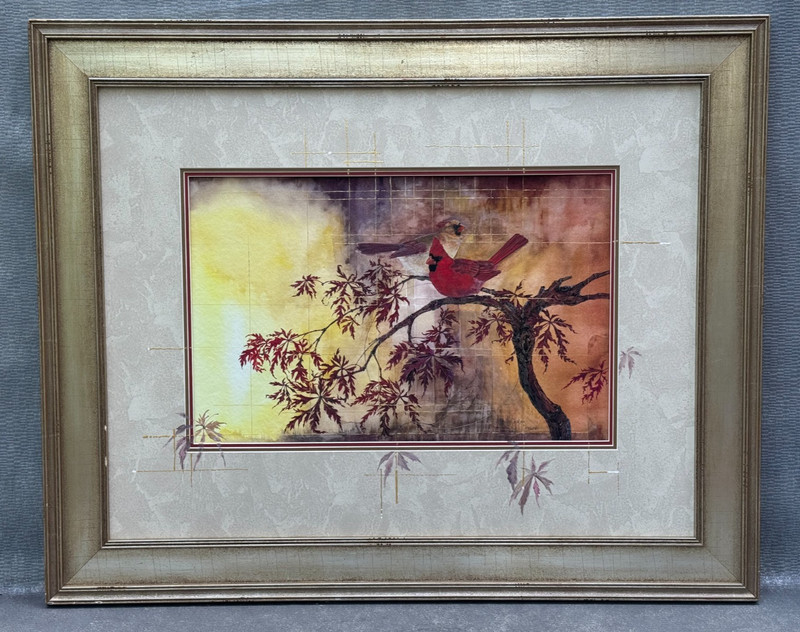 CYNDY CALLOG BIRDS SIGNED LIMITED EDITION LITHOGRAPH PAINTING PAINTED MAT 2007