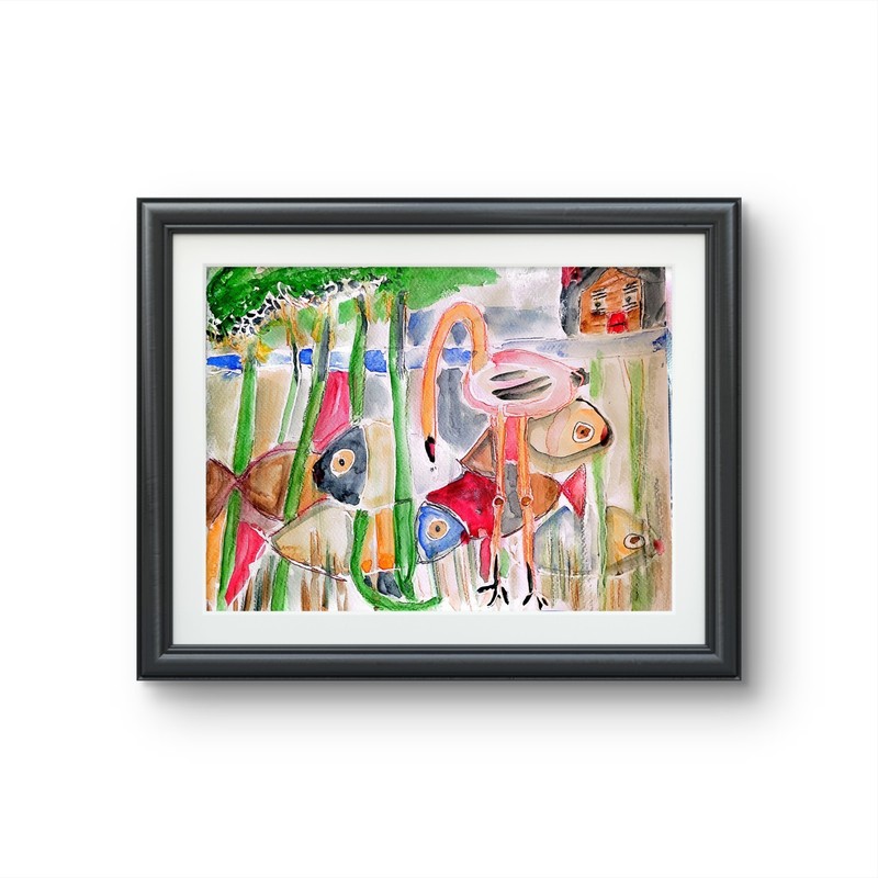 Mangrove Colorful Neo Expressionist Original Wall Art 9x12 Watercolor Paper gallery