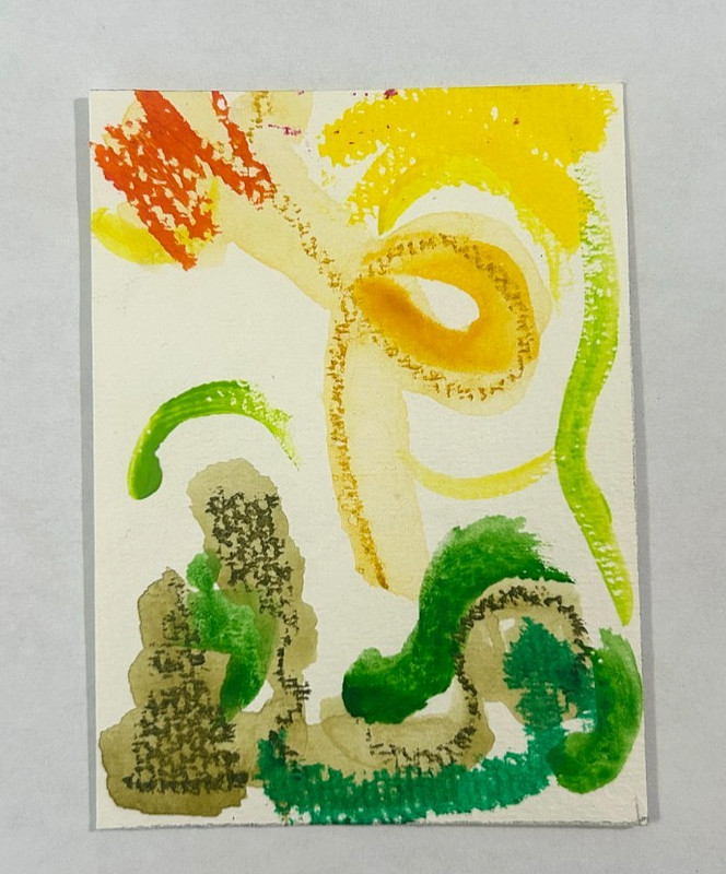ACEO Original Abstract Mixed Media Painting 2.5 x 3.5