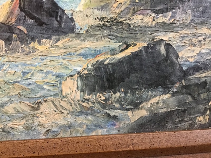 Seascape Crashing Waves,Oil Canvas Board,OOAK,Original gallery