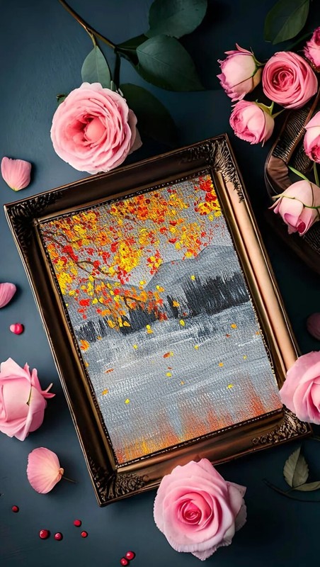 Autumn mountain landscape watercolor painting Autumn foliage Original Fall gallery