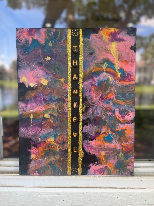 Original Abstract Acrylic Fluid Art on 16×20 inch stretched canvas. Home decor.