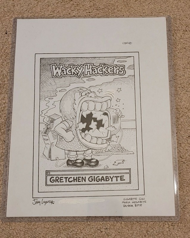 Topps Garbage Pail Kids Jay Lynch 1945-2017 GRETCHEN ORIGINAL ART COA Topps