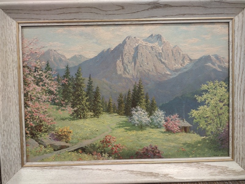 Gorgeous Vintage Signed Robert Spencer Mountain Trees Landscape Painting gallery