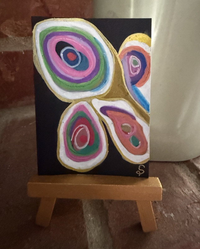 ACEO original Abstract Painting art card signed by the artist Sandra Acevedo
