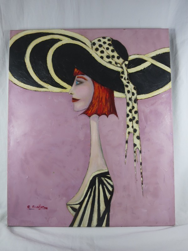 Roxanne In Mauve Charles Carter Oil Over Giclee Canvas Artist Proof 24×20