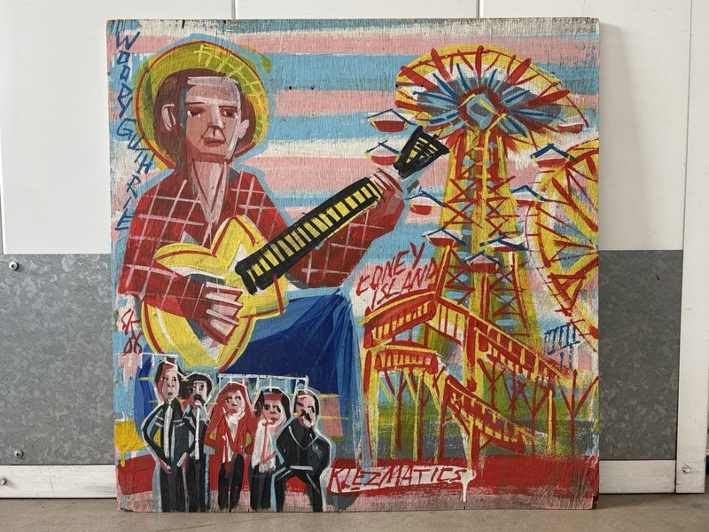 🔥 RARE Klezmatics WOODY GUTHRIE Folk Music Band Album Painting - Steve KEENE