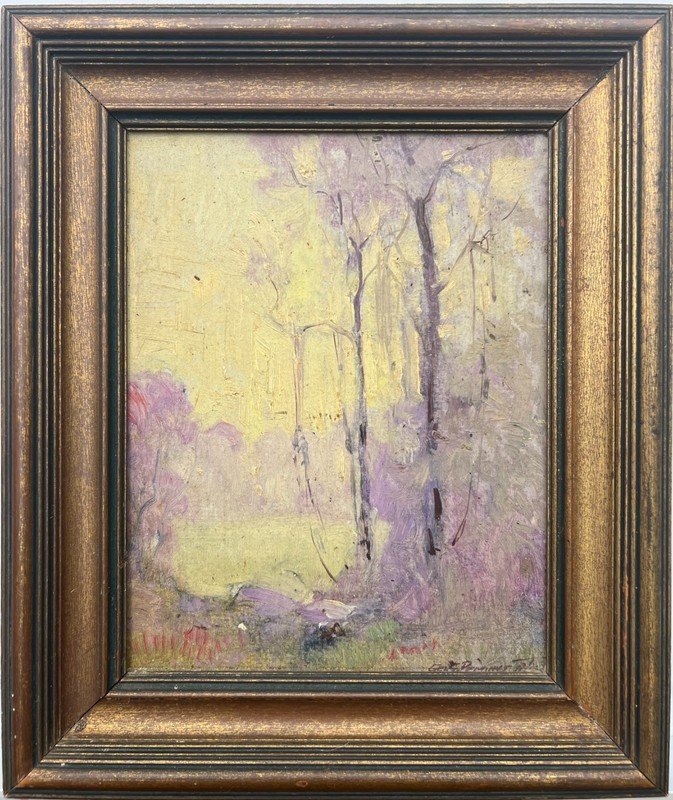GEORGE DEMONT OTIS – «Evening’s Song» – Signed Oil on Board – Circa 1920s