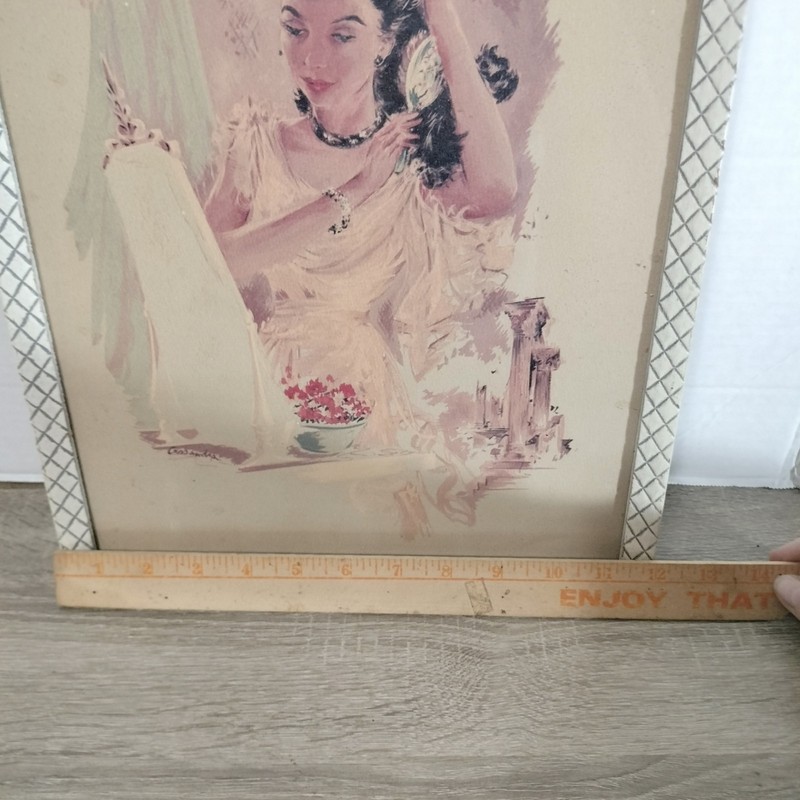 Vintage Framed Cassandra Women Getting Ready For An Evening Out 12x15 Wall Art gallery