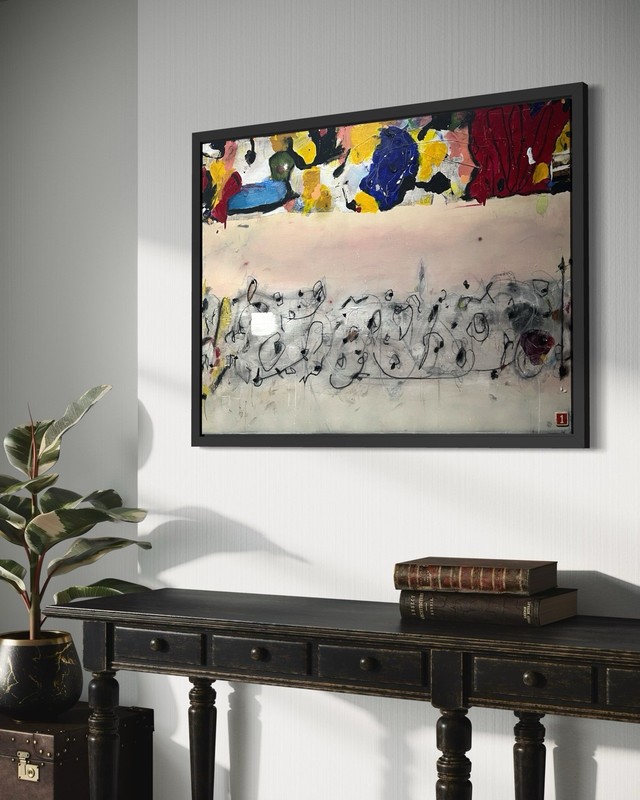 Unique Abstract Art Mixed Media Painting |Home Decor Modern Contemporary Design gallery