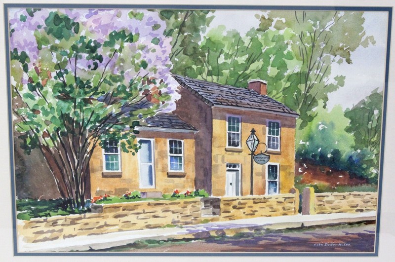 John Dukes McKee Watercolor Painting Pendarvis House Wisconsin Illustration Art