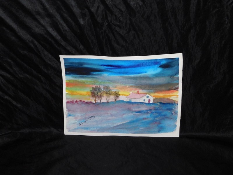 Saint Rock Haiti Sister Angela Maciag Watercolor Art Double Sided Beach Painting gallery
