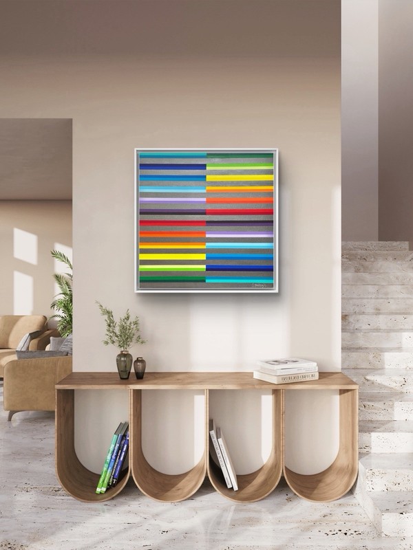 “SUMMER/WINTER” (24”x24”) by C. Requejo Signed Abstract Framed Unique gallery