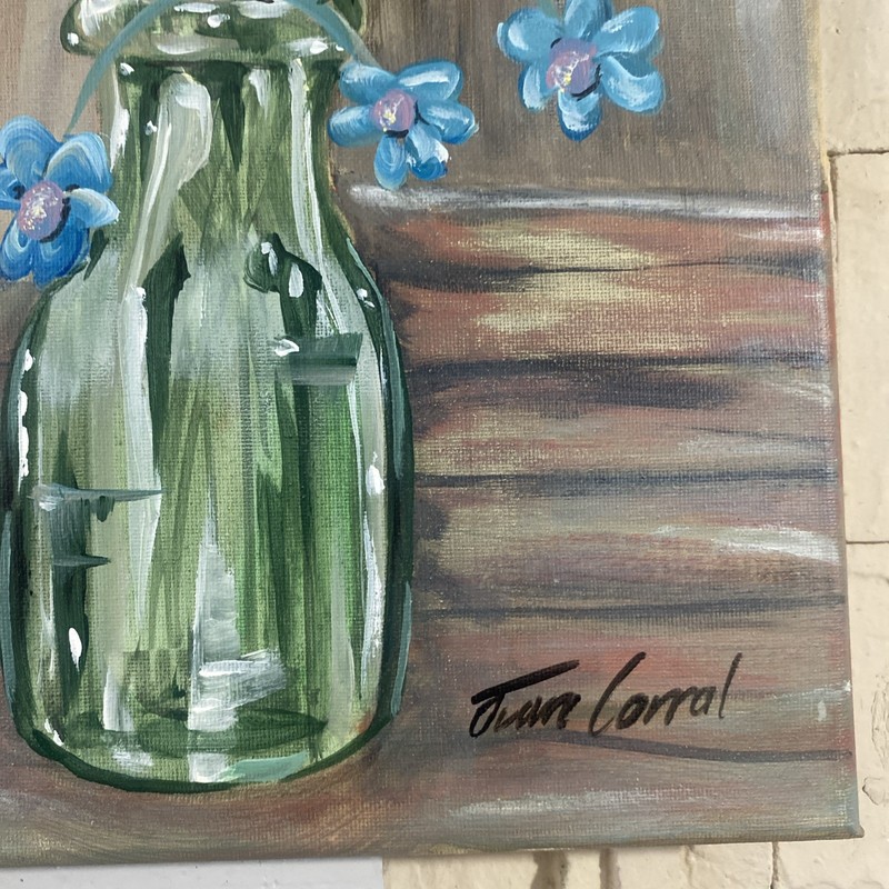 Original Art Acrylic Painting On Canvas COA By Juan Corral Signed 11” X 14” gallery