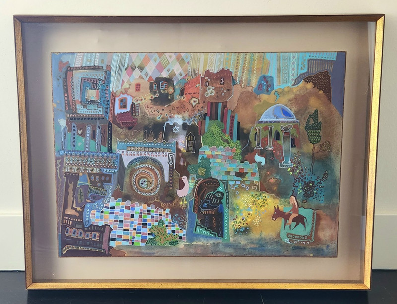 Rafael Rila (1907-1993) Original Oil Painting, Judaica, Signed 1972