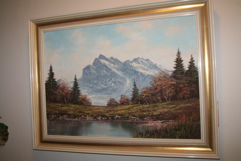 Antique Oil Painting Listed Artist Leo von König (1881-1944) Alpine Mountains